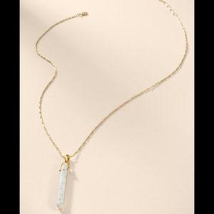 Stella & Dot White & Gold Stone Rebel Pendant